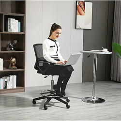 Avis STILVORA Chaise de bureau 68/66/100–120 cm noire en plastique avec repose-pieds réglable