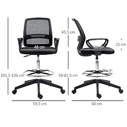Acheter STILVORA Chaise de bureau 68/66/100–120 cm noire en plastique avec repose-pieds réglable