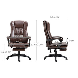 Acheter STILVORA Fauteuil de bureau 68,5/68,5/113-121 cm marron en similicuir avec massage