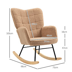 Acheter STILVORA Fauteuil à bascule 98/71/101 cm marron en polyester avec dossier capitonné