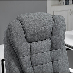 STILVORA Fauteuil de bureau 65/70/110-118 cm gris en fer avec repose-pieds rabattable pas cher