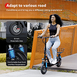 Scooter Électrique iScooter i12 — 500W, 12", Siège+Pannier, 35 km pas cher