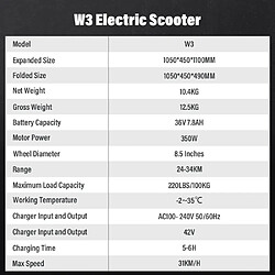 Scooter Électrique iScooter W3 — 350W, Léger 13.9 kg, Urbain pas cher
