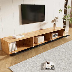 Acheter MIVRAY Meuble TV suspendu avec LED 16 couleurs - 180x35x30 cm - MDF noir et naturel
