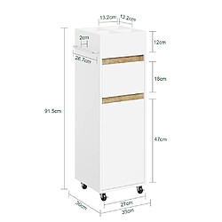 Avis SoBuy Armoire haute sur roulettes avec porte-serviettes blanc 30x33x91.5 cm