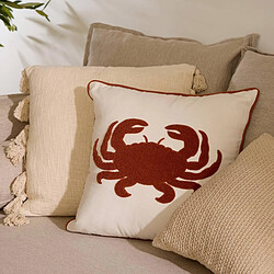 Atmosphera Coussin Déco Brodé Océania 45x45cm Blanc pas cher