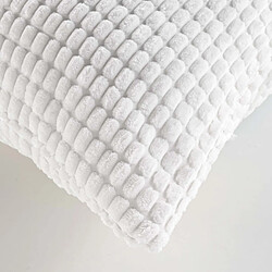 Avis Douceur D'Interieur Coussin Déco en Velours Relief Swing 45x45cm Blanc