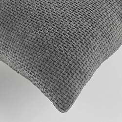 Avis Douceur D'Interieur Coussin Déco en Velours Chenillé Leo 45x45cm Anthracite