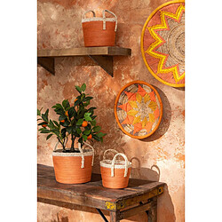 Paris Prix Lot de 3 Paniers de Rangement Issac 29cm Orange pas cher