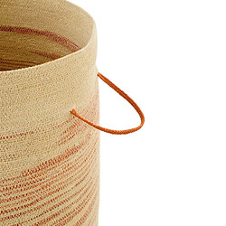 Avis Paris Prix Panier Avec Couvercle en Jonc Galene 60cm Naturel & Orange
