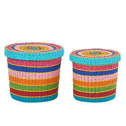 Avis Paris Prix Lot de 2 Paniers de Rangement Seann 32cm Multicolore