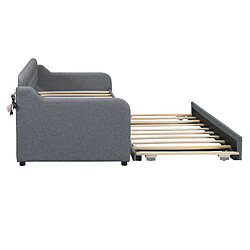 Acheter Lit Banquette Gigogne 90x200 cm Modenvie USB Gris