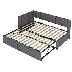 Acheter Canapé-lit d'angle Modenvie 90x200 cm, lit gigogne, velours Gris