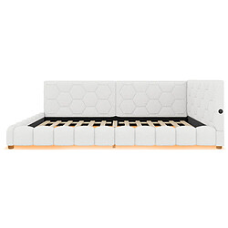 Acheter Lit Banquette 140x200 cm Modenvie LED USB Type-C Blanc