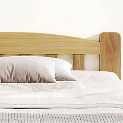Lit Double 140x200 cm Modenvie sommier à lattes inclus bois massif naturel pas cher