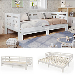 Lit Gigogne Extensible 90x200 cm - Modenvie - 2 couchages en bois blanc pas cher