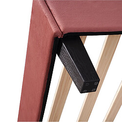 Lit Double 140x200 cm Modenvie sommier inclus tete de lit fleurie Rouge pas cher