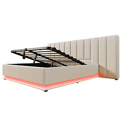 Acheter Lit coffre Modenvie 180x200 cm avec LED et USB, lin beige