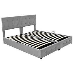 Acheter Lit Coffre Modenvie 180x200 cm gris avec rangement hydraulique