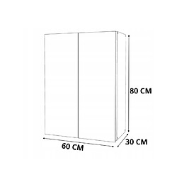 Stiv-Meubles Armoire murale Noire 60 cm - Meuble haut et colonne pour salle de bain pas cher