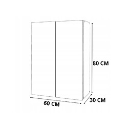 Stiv-Meubles Armoire murale Chêne Sonoma Blanc 60 cm - Meuble haut et colonne pour salle de bain pas cher