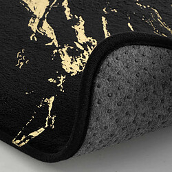 Acheter Douceur D'Interieur Tapis de Bain Imprimé Aquamarbre 45x75cm Noir & Or