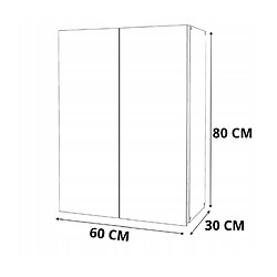 Stiv-Meubles Armoire murale GRIS + Chêne Wotan 60cm - Meuble haut et colonne pour salle de bain pas cher