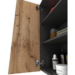 Avis Stiv-Meubles Armoire murale GRIS + Chêne Wotan 60cm - Meuble haut et colonne pour salle de bain
