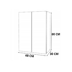 Stiv-Meubles Armoire murale Chêne Wotan 60 cm - Meuble haut et colonne pour salle de bain pas cher