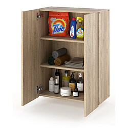 Avis Stiv-Meubles Meuble Haut de sdb Chêne Sonoma 60 cm, armoire murale au-dessus de la machine à laver