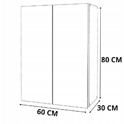 Stiv-Meubles Armoire murale blanc brillant 60 cm - Meuble haut et colonne pour salle de bain pas cher
