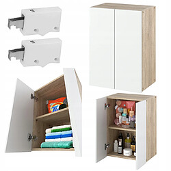Avis Stiv-Meubles Armoire murale Blanc & Chêne Sonoma 40x25x60cm - Meuble haut et colonne pour salle de bain