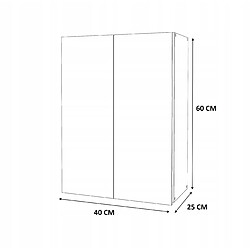 Stiv-Meubles Armoire murale Blanc & Chêne Sonoma 40x25x60cm - Meuble haut et colonne pour salle de bain pas cher