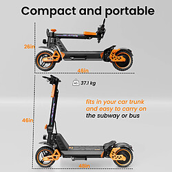 RUITOO Trottinette électrique M4 Max pliable moteur 1000W 48V batterie 15,6Ah autonomie 55km pas cher