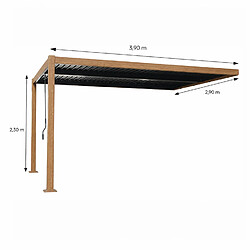 Avis Concept Usine Pergola bioclimatique 4x3m adossée effet bois SIFNOS