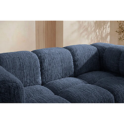 Casanova Canapé droit tissu chenille 2 places Bleu pas cher