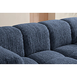 Casanova Canapé droit tissu chenille 2 places Bleu pas cher