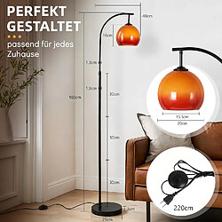 Avis ZMH Lampadaire salon 160 cm Lampadaire Métal Réglable en hauteur pour chambre bureau