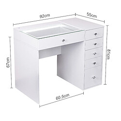 FENCHILIN Coiffeuse avec éclairage LED Blanc 92 cm 6 Tiroir pas cher