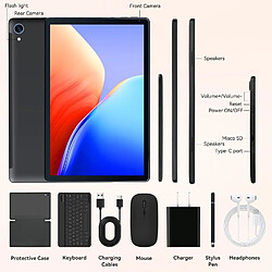 byxsb Tablette Android 15 10,1", 24 Go RAM, 128 Go ROM, Clavier, Souris et Stylet pas cher