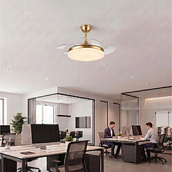 Autres Temps Ventilateur plafond LED Yatek KALA 59W dore pales retractables telecommande pas cher