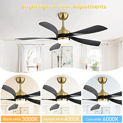 Avis ByteLike Ventilateur de plafond lumineux 52 pouces à 5 pales noires