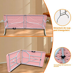 Avis Table Voloson basse de jardin, en métal et plastique, 243.9 x 73.6 x 73.6 cm, rose