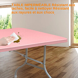 Acheter Table Voloson basse de jardin, en métal et plastique, 243.9 x 73.6 x 73.6 cm, rose