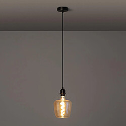 Avis Ledkia Lampe Suspendue Câble Textile Naturel Noir Naomie Noir
