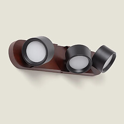 Avis Ledkia Lampe Murale LED 15W Métal CCT Sélectionnable Cundra 3 Spots Noir