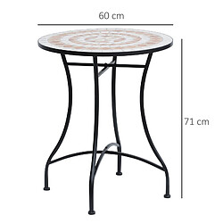 Acheter Table Voloson de jardin mosaïque, en acier, 60 x 60 x 71 cm, orange