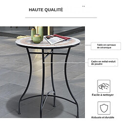 Table Voloson de jardin mosaïque, en acier, 60 x 60 x 71 cm, orange pas cher