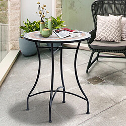 Avis Table Voloson de jardin mosaïque, en acier, 60 x 60 x 71 cm, orange