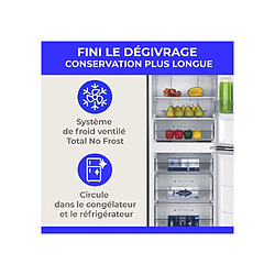 Continental Edison CEFC400NFIXD - Frigo combiné 2 portes No Frost - Inox 402 L pas cher